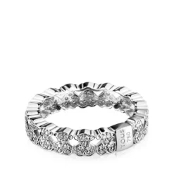 Alianza de oro blanco con diamantes motivo oso Puppies