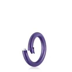 Anilla mediana de plata en color morado Hold
