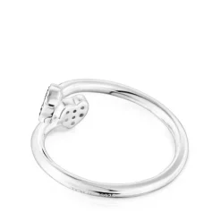 Anillo abierto de plata con motivos de zafiros y amatistas TOUS New Motif