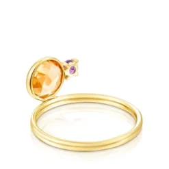 Anillo de oro con citrino y amatista Virtual Garden