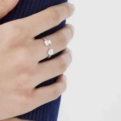 Anillo de plata con perlas cultivadas motivos oso y corazón Super Power