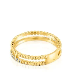 Anillo doble mediano de oro y diamantes Les Classiques