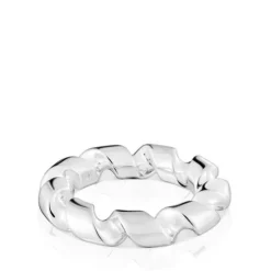 Anillo grande espiral de plata Twisted