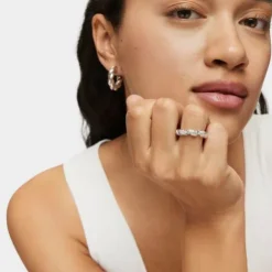 Anillo grande espiral de plata Twisted