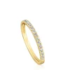 Anillo media alianza mediana de oro con diamantes Les Classiques