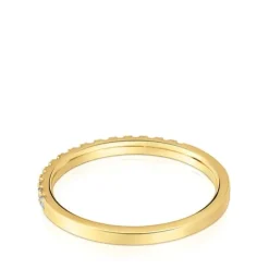 Anillo media alianza mediana de oro con diamantes Les Classiques