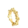 Anillo mediano con baño de oro 18 kt sobre plata y motivos oso Bold Bear