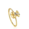 Anillo mediano oso de oro y diamantes Lligat