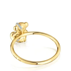 Anillo mediano oso de oro y diamantes Lligat