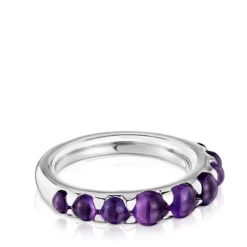 Anillo pequeño de plata y amatista Sugar Party