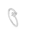 Anillo pequeño estrella de oro blanco con diamantes TOUS Grain
