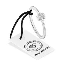 Anillo pequeño oso de oro blanco con diamantes TOUS Grain