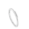 Anillo pequeño tira de oro blanco con diamantes TOUS Grain