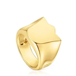 Anillo sello tulipa con baño de oro 18 kt sobre plata Sweet Dolls