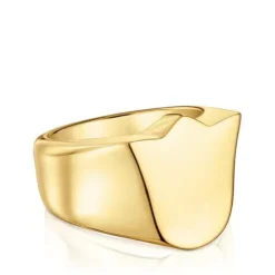Anillo sello tulipa con baño de oro 18 kt sobre plata Sweet Dolls