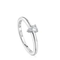 Anillo solitario de platino con diamante talla pera creado en laboratorio Les Classiques LGD