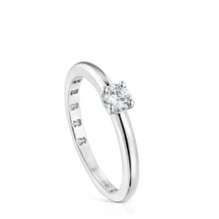 Anillo solitario de platino con diamante talla brillante creado en laboratorio Les Classiques LGD