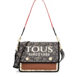 Bandolera mediana Audree negra y beige Kaos Icon