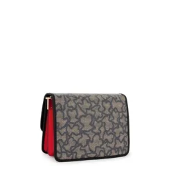 Bandolera mediana Audree negra y beige Kaos Icon
