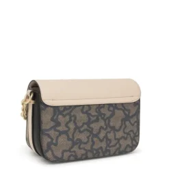 Bandolera mediana Chain negra y beige Kaos Icon