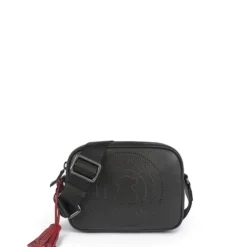 Bandolera pequeña Leissa negra de piel