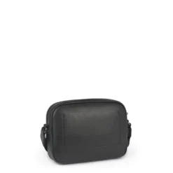 Bandolera pequeña Leissa negra de piel