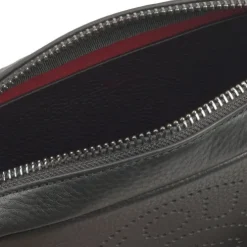 Bandolera pequeña Leissa negra de piel