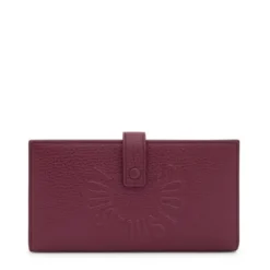 Billetera grande Flap de piel burdeos TOUS Miranda