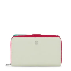 Billetera mediana New Dubai menta y beige