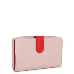 Billetera mediana New Dubai rosa y beige