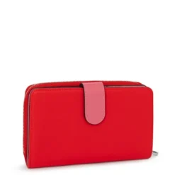 Billetera mediana roja New Dubai Saffiano