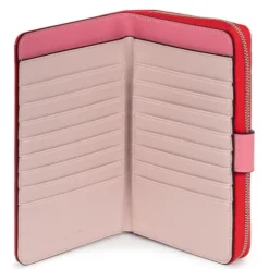 Billetera mediana roja New Dubai Saffiano