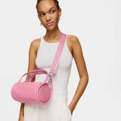 Bolso Duffle pequeño de piel rosa oscuro TOUS Miranda