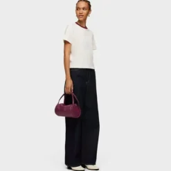 Bolso Duffle pequeño de piel burdeos TOUS Miranda