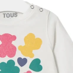 Camiseta osos,corazones y flores Casual crudo