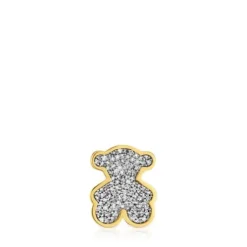Charm TOUS 1950 oso con baño de oro 18 kt sobre plata y diamantes