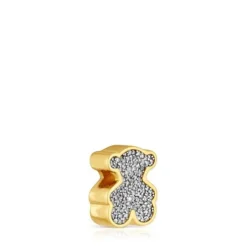 Charm TOUS 1950 oso con baño de oro 18 kt sobre plata y diamantes