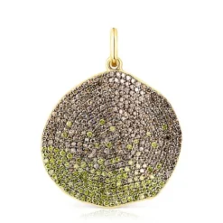 Colgante ATELIER Nenufar de oro y diamantes amarillos
