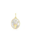 Colgante Capricornio con baño de oro 18 kt sobre plata, nácar y topacios TOUS Horoscope