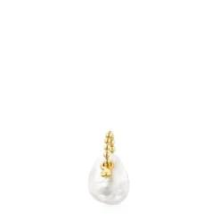 Colgante con baño de oro 18 kt sobre plata y perla Gloss
