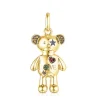 Colgante con baño de oro 18 kt sobre plata y gemas Teddy Bear Stars