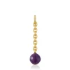 Colgante con baño de oro 18 kt sobre plata y amatista Hold Oval