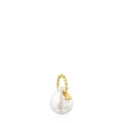 Colgante con baño de oro 18 kt sobre plata y perla Gloss
