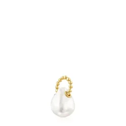 Colgante con baño de oro 18 kt sobre plata y perla Gloss