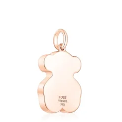 Colgante con baño de oro rosa 18 kt sobre plata y perlas Areia