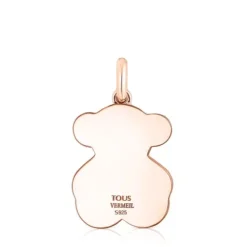 Colgante con baño de oro rosa 18 kt sobre plata y perlas Areia