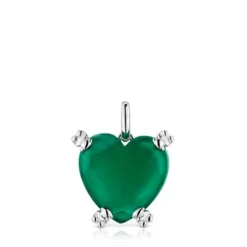 Colgante corazón de plata y calcedonia tratada Color Pills