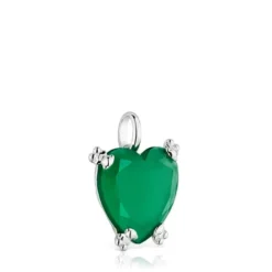 Colgante corazón de plata y calcedonia tratada Color Pills