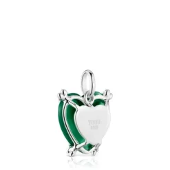Colgante corazón de plata y calcedonia tratada Color Pills