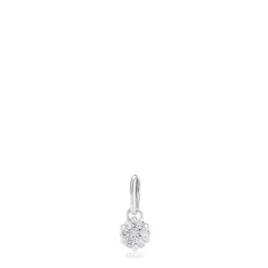 Colgante de oro blanco con diamantes motivo 4,4cm. Les Classiques